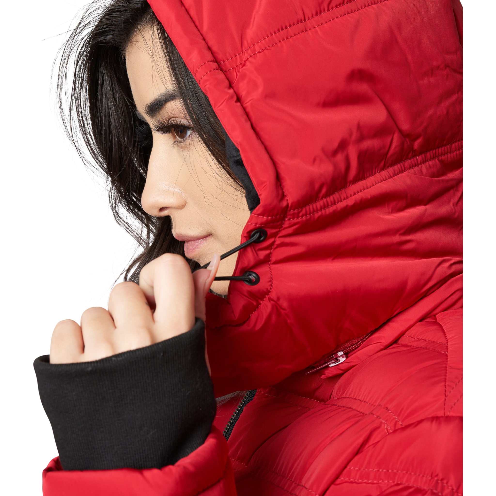 Fleece lined puffer jacket 2025 women's