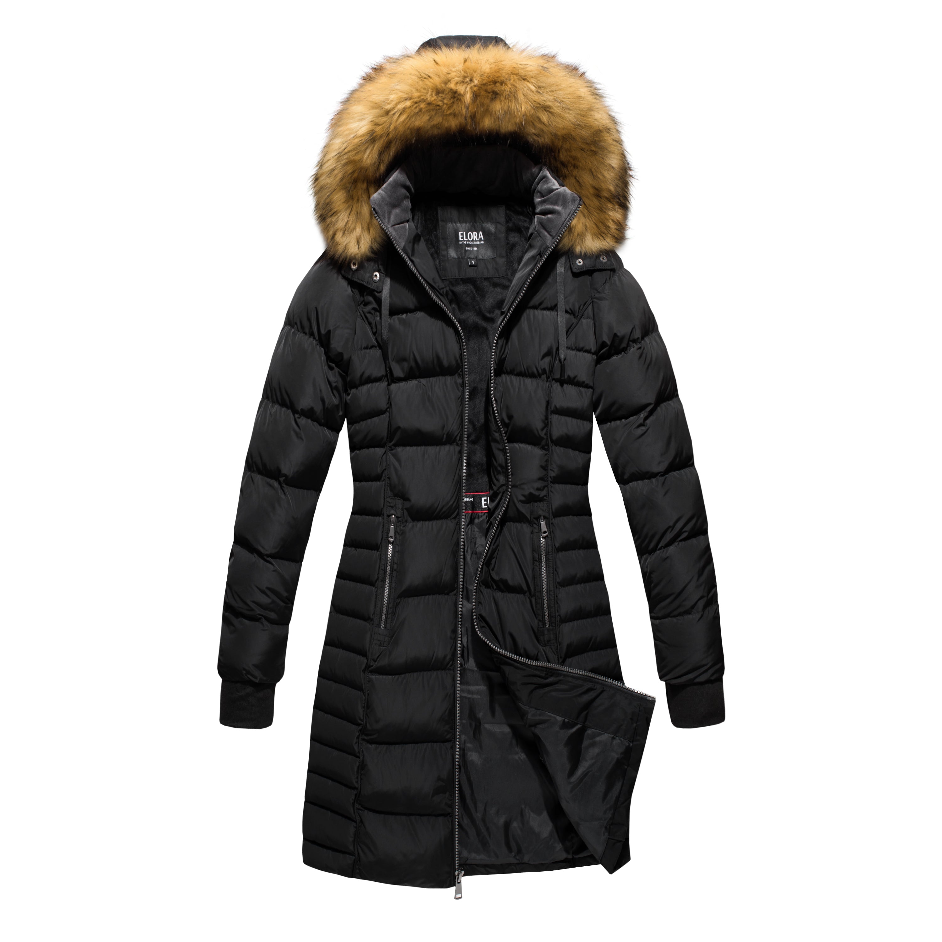 Black mid best sale length winter coat