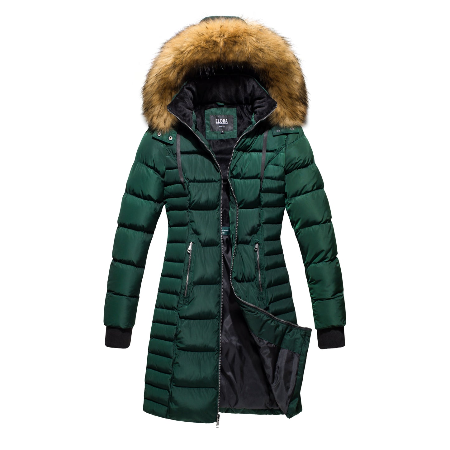 Mid Length Women Winter Coat with Fleece Lining and Fur Trim Hood – The  Whole Shebang